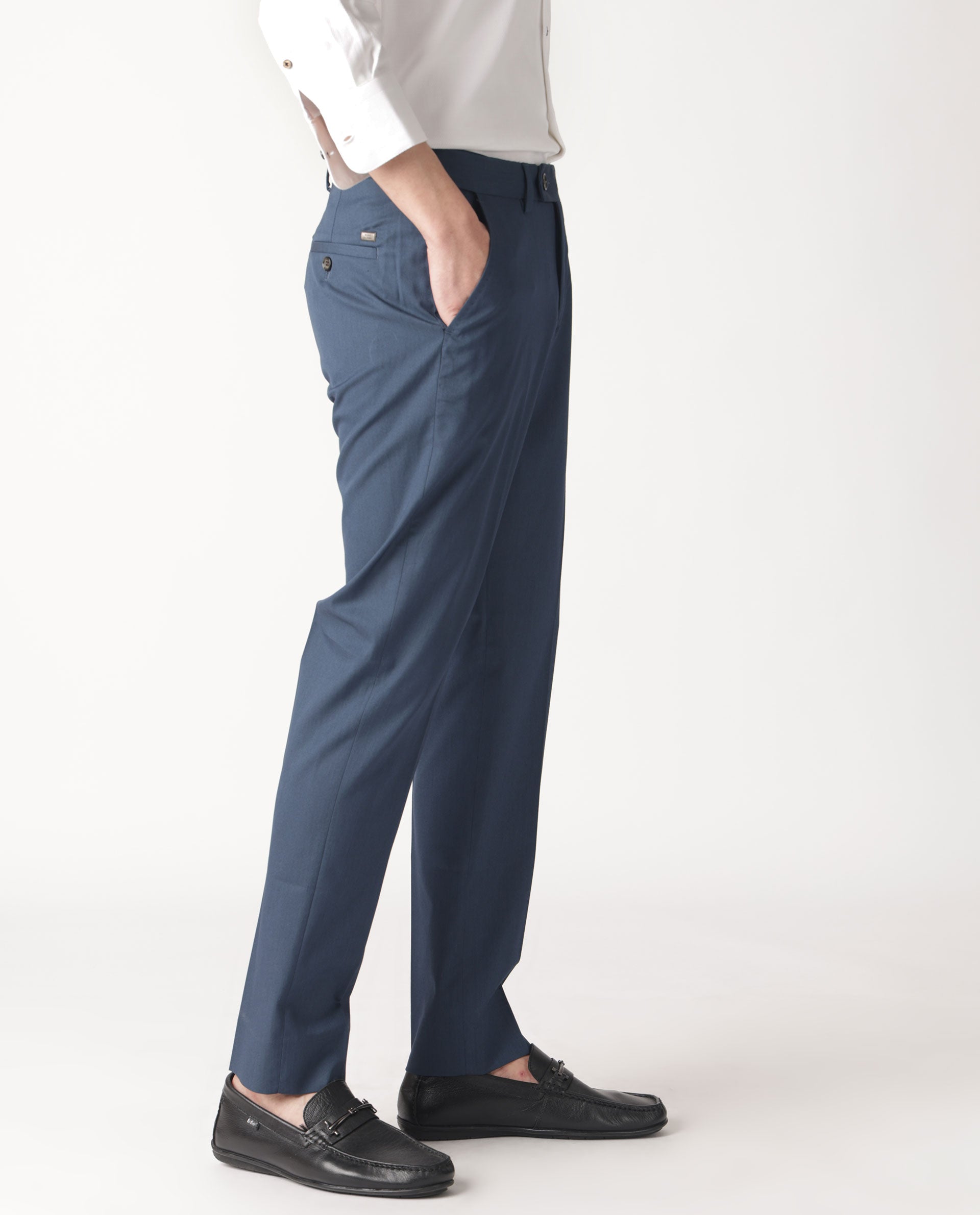 Buy Rare Rabbit Sapporo Navy Casual Trouser online